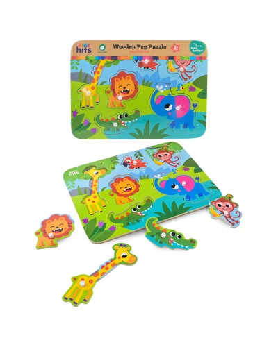 Дерев'яні пазли-вкладиші з 7 елементів, у плівці 30х22х2 см