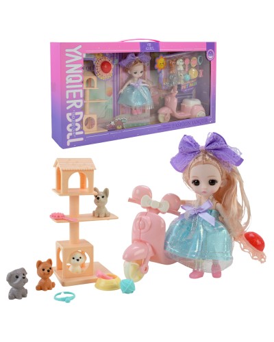 Лялька з улюбленцями та аксесуарами, у коробці 49х8х24 см