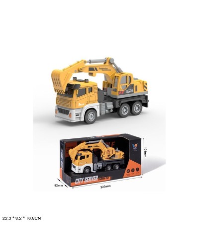 Будівельна техніка 22 см зі світлом та звуком, на батарейці, у коробці 22,3х10,8х8,2 см