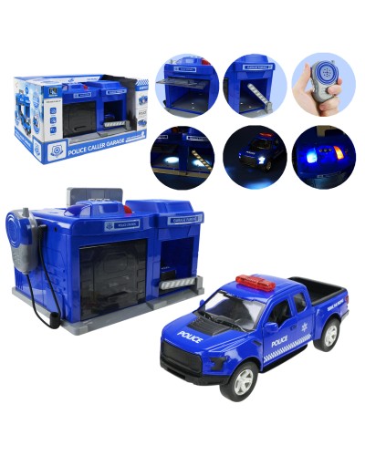 Паркінг «Поліція» 26х20,5х15,5 см зі світлом, звуком, рацією та машинкою, на батарейці, у коробці 37х25х19,8 см