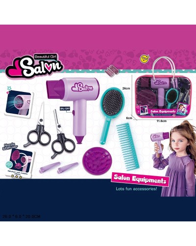 Набір перукаря: фен та аксесуари, у коробці 26х6х12 см