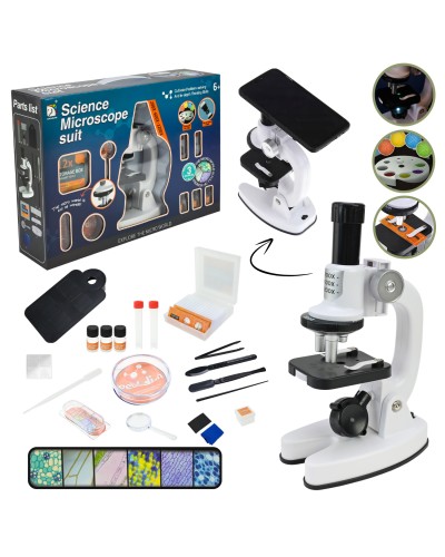 Мікроскоп та 22 аксесуари, на батарейці, у коробці 42х9,6х29 см