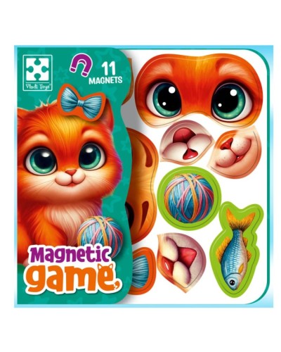 Гра настільна «Емоції Кошенятка» магнітна розвиваюча з 11 магнітів, ТМ Vladi Toys