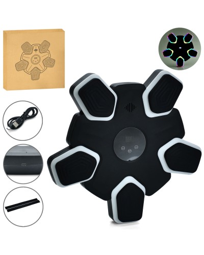 Боксерський тренажер музичний: мішень 47х46 см з 5 додатковими мішенями, світлом, Bluetooth, електронним табло, у коробці 48х48 см