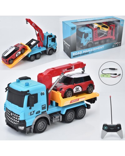 Евакуатор 30 см 1:14 р/к на акумуляторі зі світлом, гумовими колесами та USB, в асортименті, у коробці 43х21,5х13 см