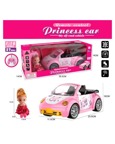 Лялька 12 см з машинкою 23,5 см 1:16 р/к зі світлом, на батарейці, у коробці, 35,5х14х14 см