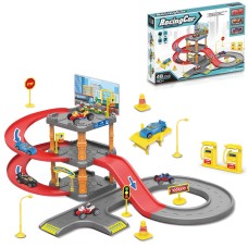 Гараж 3-поверховий на 32 деталі з 3 машинками від 6 см та дорожніми знаками, у коробці 40х27,5х5,5 см