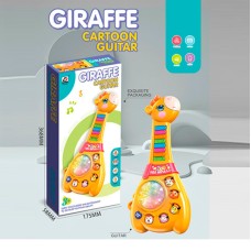 Гітара «Жираф» 36 см музична зі звуками тварин та світлом, на батарейці, у коробці 17,5х37х6 см