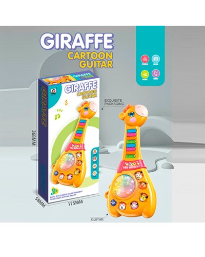 Гітара «Жираф» 36 см музична зі звуками тварин та світлом, на батарейці, у коробці 17,5х37х6 см
