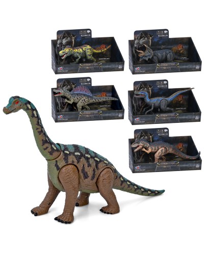 Динозавр від 30 см зі звуком та рухомими деталями, на батарейці, в асортименті, у коробці 39х23х10,5 см