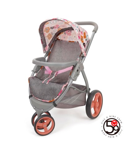 Коляска для ляльки прогулянкова 58х39х62 см металева з ручкою з EVA та кошиком, у коробці 55х33,5х12 см