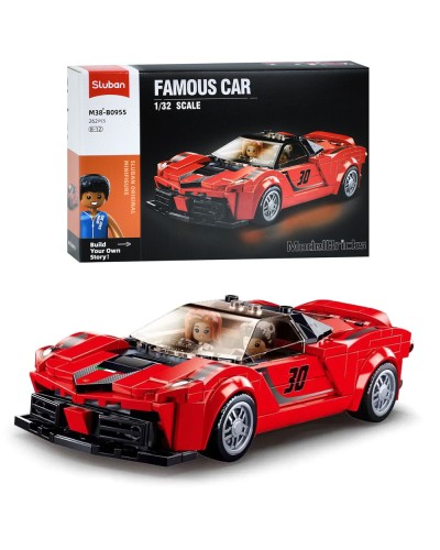 Конструктор «Гоночний автомобіль» 17 см 1:32 на 262 деталі з фігурками, у коробці 30х19х7 см, SLUBAN