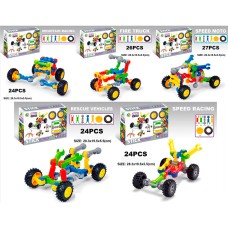 Конструктор «Транспорт» від 24 деталей шарнірний, в асортименті, у коробці 28х19,5х5,5 см