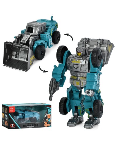 Трансформер «Будтехніка» робот 18 см + будівельна техніка зі зброєю, в асортименті, у коробці 26х12,5х10,5 см