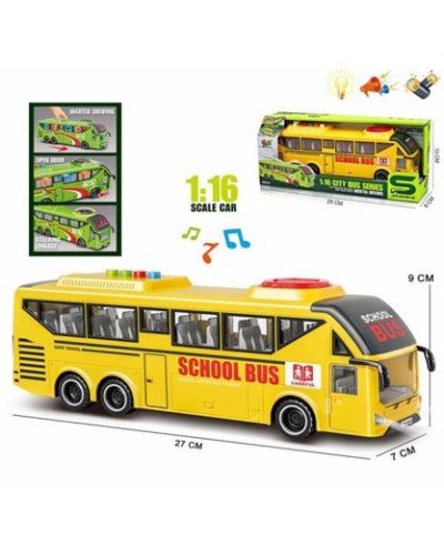 Автобус 27 см 1:16 зі світлом та звуком, на батарейці, у коробці 29х13х8 см