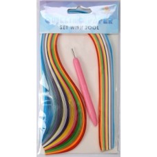 Папір для квілінгу зі 150 аркушів 380х5 мм на 15 кольорів з інструментом, ТМ Мандарин