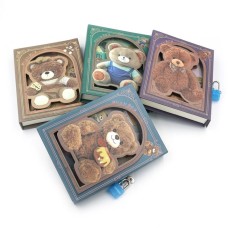 Блокнот «Bear» у лінію з картонною обкладинкою з замком, в асортименті, ТМ J.Otten