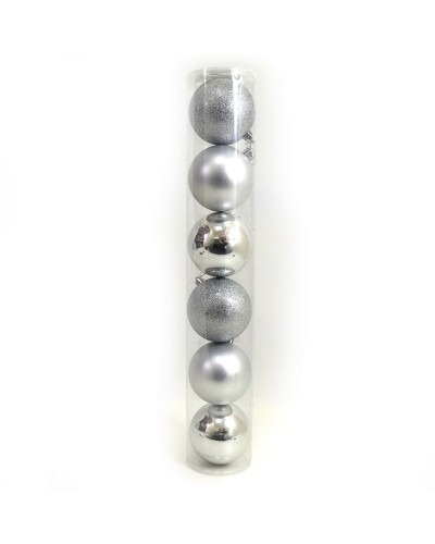 Набір ялинкових прикрас «SILVER» з 6 куль по 6 см