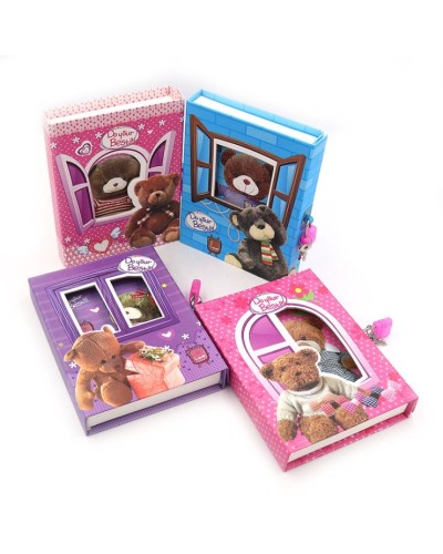 Блокнот «Bear» 16,5х12,5 см в лінію з картонною обкладинкою з замком, в асортименті, ТМ J.Otten