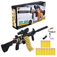 Іграшкова зброя стріляє снарядами на присосках, на батарейці, в асортименті, у коробці 37х7х19,5 см