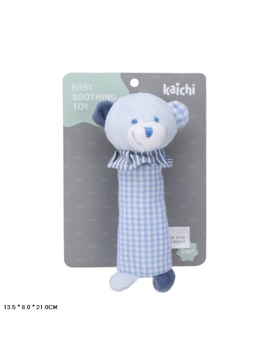 Брязкальце «Ведмедик» м'яке з тактильними елементами, на планшетці 13,5х8х21 см