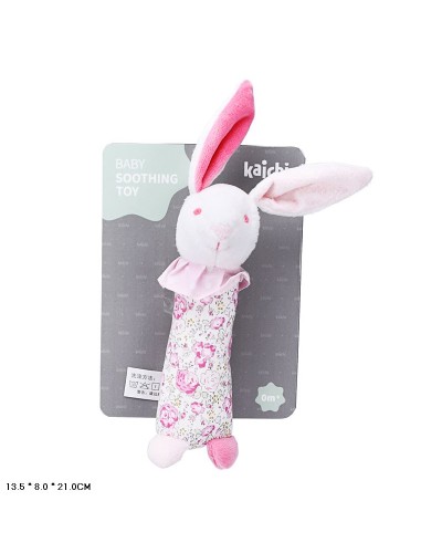 Брязкальце «Зайка» м'яке з тактильними елементами, на планшетці 13,5х8х21 см