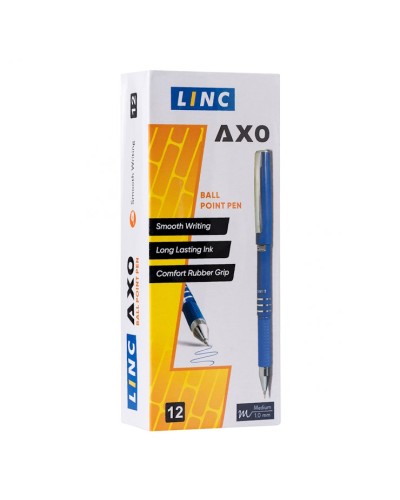 Ручка «AXO» кульково-масляна синя 1,0 мм, в асортименті, ТМ LINC
