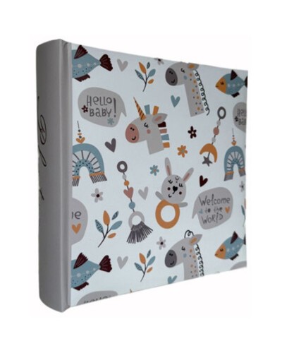 Фотоальбом «Baby Pattern» на 300 фото 10х15см з паперовими аркушами та обкладинкою з ламінованого картону 22х22 см
