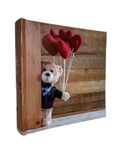 Фотоальбом «Bear Love» на 300 фото 10х15см з паперовими аркушами та обкладинкою з ламінованого картону 22х22 см