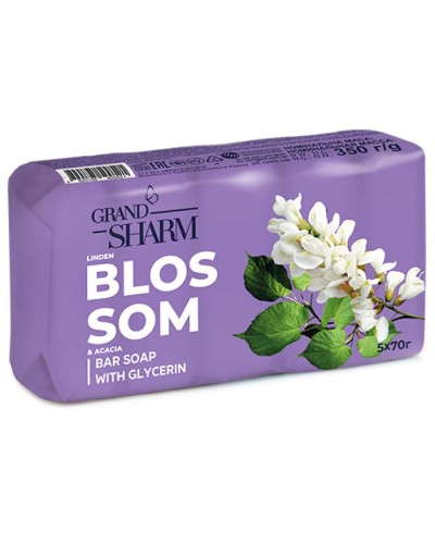 Мило «Липовий цвіт та Акація» тверде 5х70 г, ТМ Grand Шарм