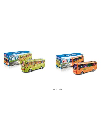 Автобус музичний зі звуком та світлом, на батарейці, в асортименті, у коробці 30,5х9х12,5 см