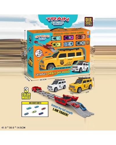 Машина-трамплін 32 см з 6 металевими машинками, в асортименті, у коробці 41х30х14,5 см