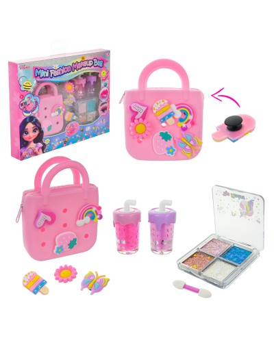 Дитяча косметика в сумочці: піни, блиск для губ, тіні та аксесуари, у коробці 24,5х3х19,5 см