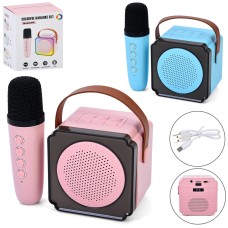 Колонка на акумуляторі зі світлом, Bluetooth, слотом TF, USB та мікрофоном, в асортименті, у коробці 11,5х15х10 см