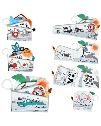 Книжка-шуршалка 18х18х3 см з пискавкою, в асортименті, у пакеті 20х21х3 см