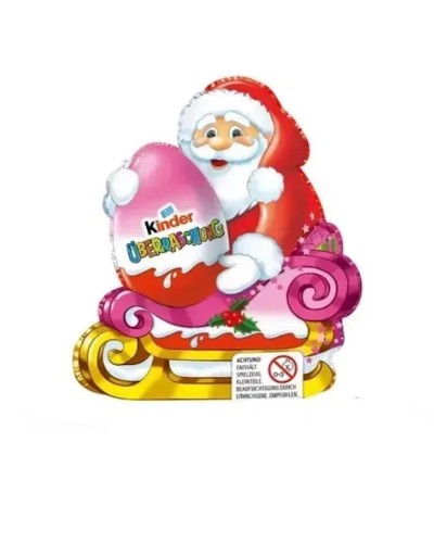 Новорічна фігурка «Санта» шоколадна молочна 75 г з сюрпризом для дівчинки, ТМ Кіндер