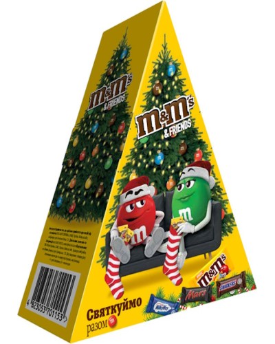 Новорічний подарунок «M&M та Друзі» 96,5 г, у картоннній коробці 15х11,5 см
