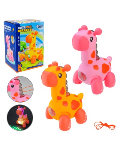 Жираф музичний зі світлом, звуком та рухомими деталями, на батарейці, в асортименті, у коробці 11,9х11,5х18 см