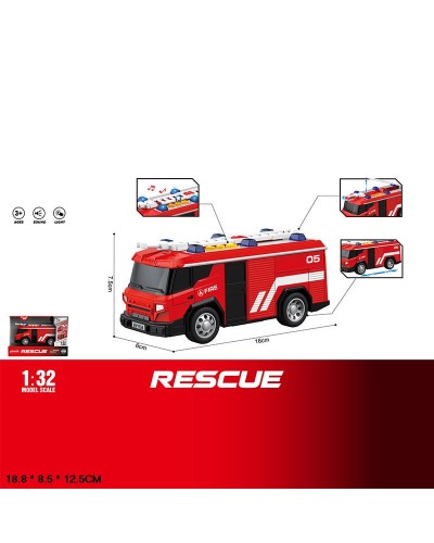 Машина «Пожежна охорона» зі світлом та звуком, на батарейці, у коробці 18,8х8,5х12,5 см