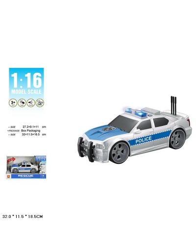Машина «Поліція» 27,2 см зі світлом та звуком, на батарейці, у коробці 32х11,5х18,5 см