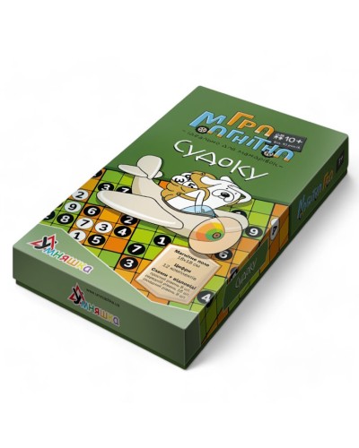 Гра магнітна «Судоку»:ігрове поле 18х18 см, 12 комплектів цифр, схеми рішення, у коробці 23х12,5х2,5 см, ТМ Умняшка