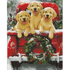 Набір з алмазною мозаїкою «Собача подорож» 40х50 см, ТМ Ідейка