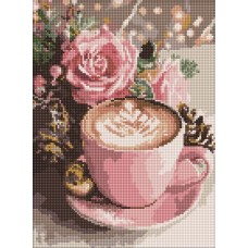 Набір з алмазною мозаїкою «Новорічне капучино» 30х40 см, ТМ Ідейка