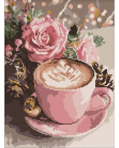 Набір з алмазною мозаїкою «Новорічне капучино» 30х40 см, ТМ Ідейка