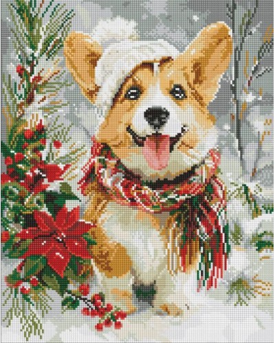 Набір з алмазною мозаїкою «Щасливий песик» 40х50 см, ТМ Ідейка