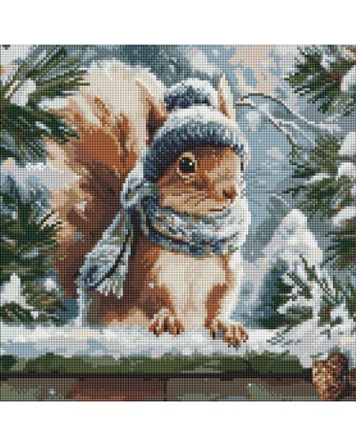 Набір з алмазною мозаїкою «Зимове білченя» 40х40 см, ТМ Ідейка