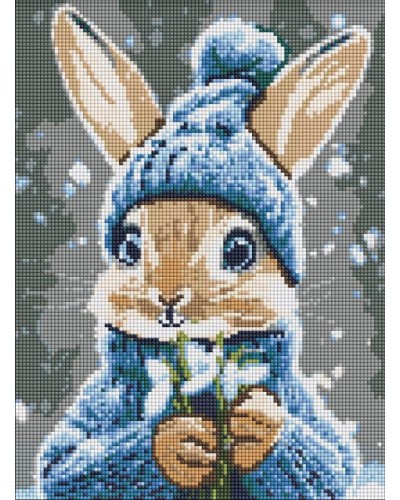 Набір з алмазною мозаїкою «Кролик з підсніжниками» 30х40 см, ТМ Ідейка