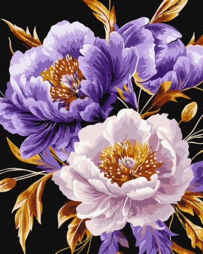 Картина за номерами «Пурпуровий шик» 40х50 см з фарбами металік extra, ТМ Ідейка