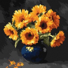 Картина за номерами «Соняшник у темряві» 40х40 см, ТМ Ідейка