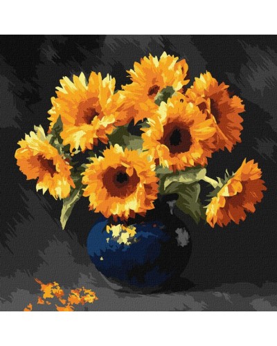 Картина за номерами «Соняшник у темряві» 40х40 см, ТМ Ідейка
